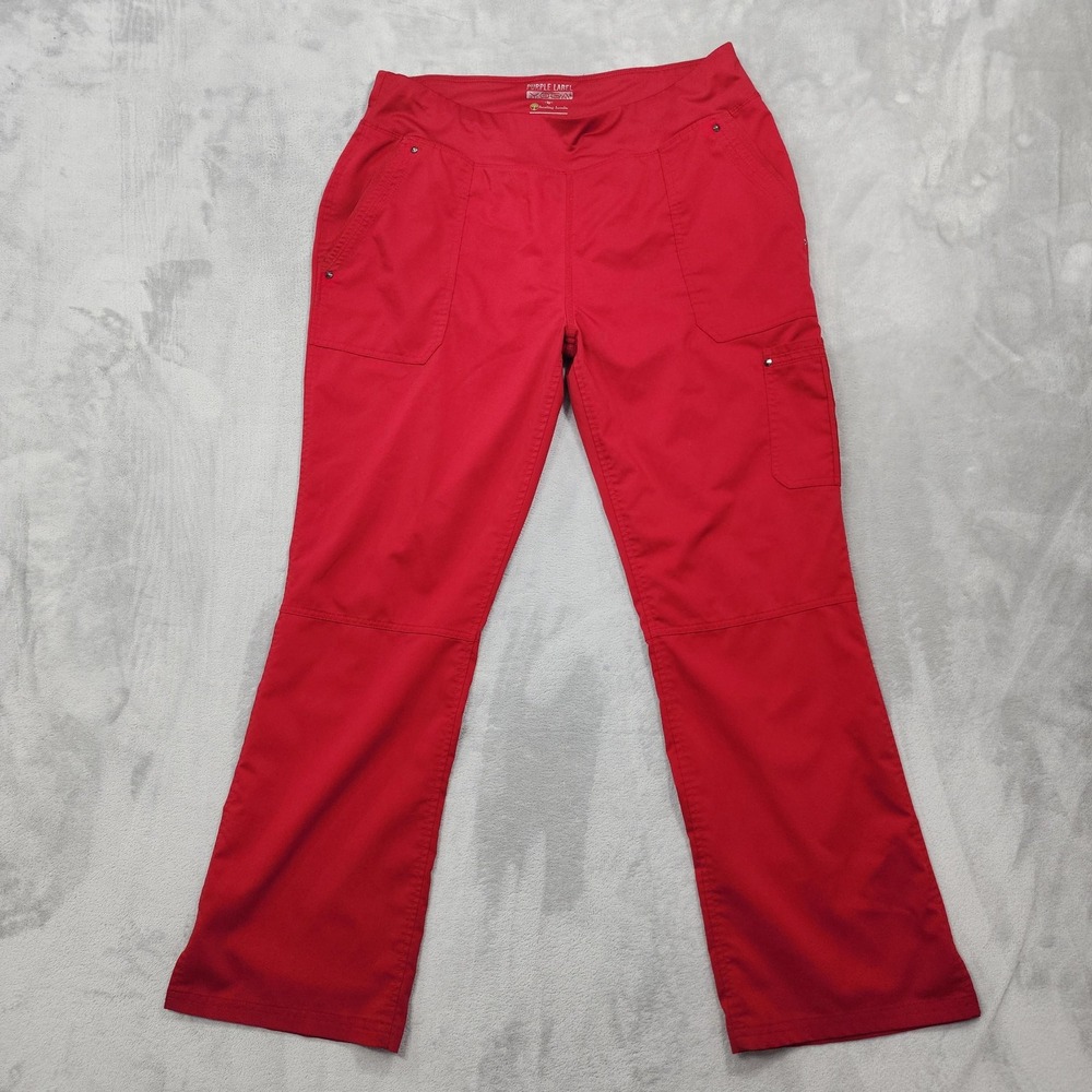 Healing Hands Purple Label Yoga Pants Womens L Red Tori Cargo Scrub Uniform